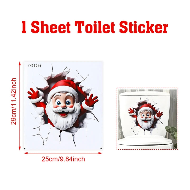 Toilet Seat Sticker - Festive Christmas Bathroom Decor