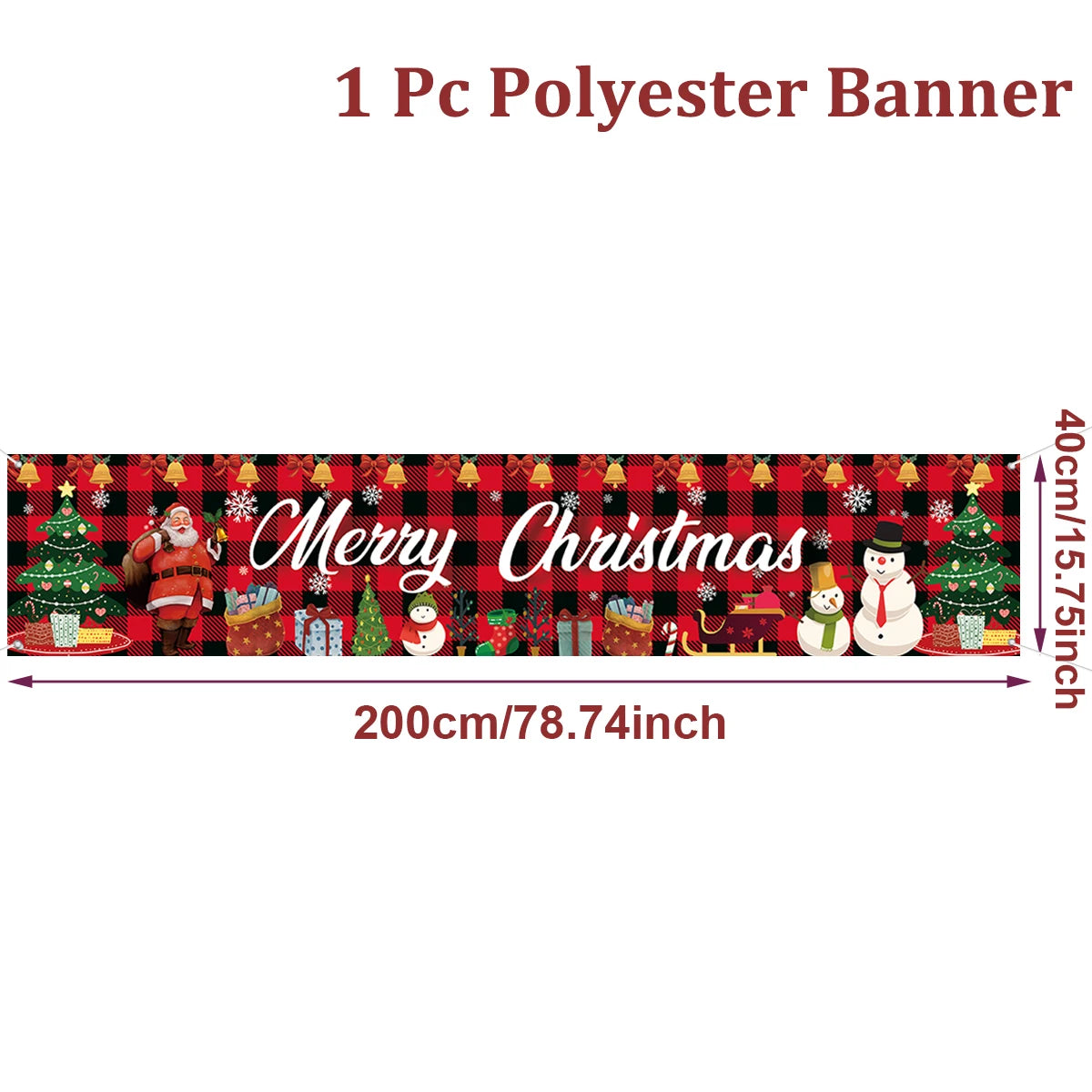 Vibrant Merry Christmas Outdoor Banner - Weatherproof Fabric