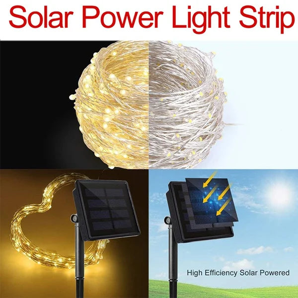 LED Solar Fairy String Lights - Waterproof Twinkle Outdoor Decor