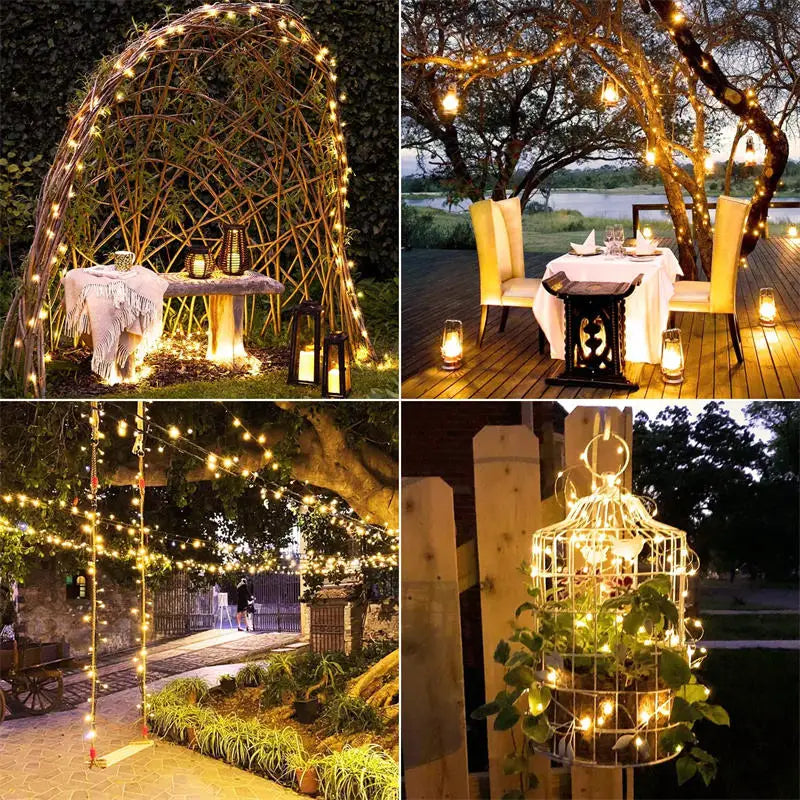 LED Solar Fairy String Lights - Waterproof Twinkle Outdoor Decor