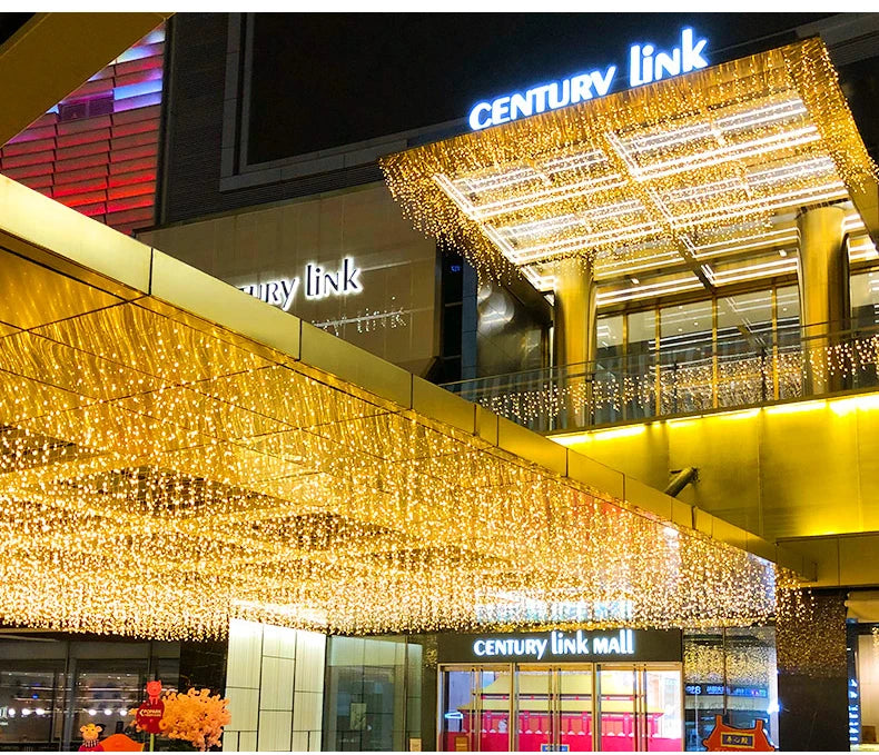 5M LED Icicle Curtain Lights - Waterproof Outdoor Christmas Decor