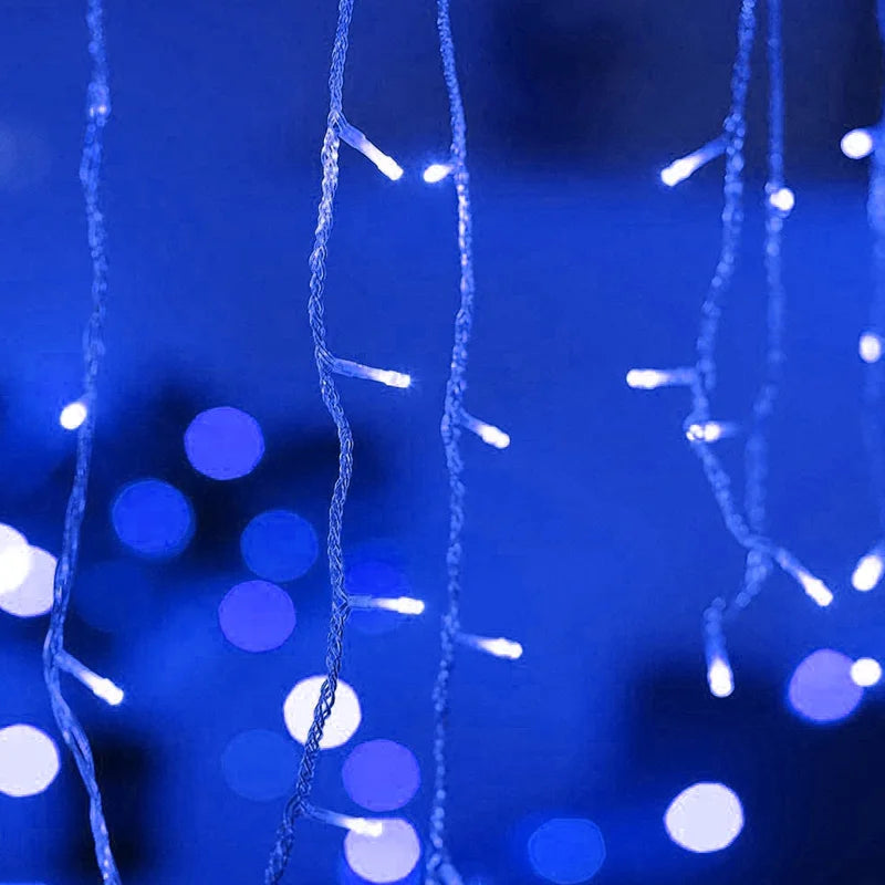 5M LED Icicle Curtain Lights - Waterproof Outdoor Christmas Decor