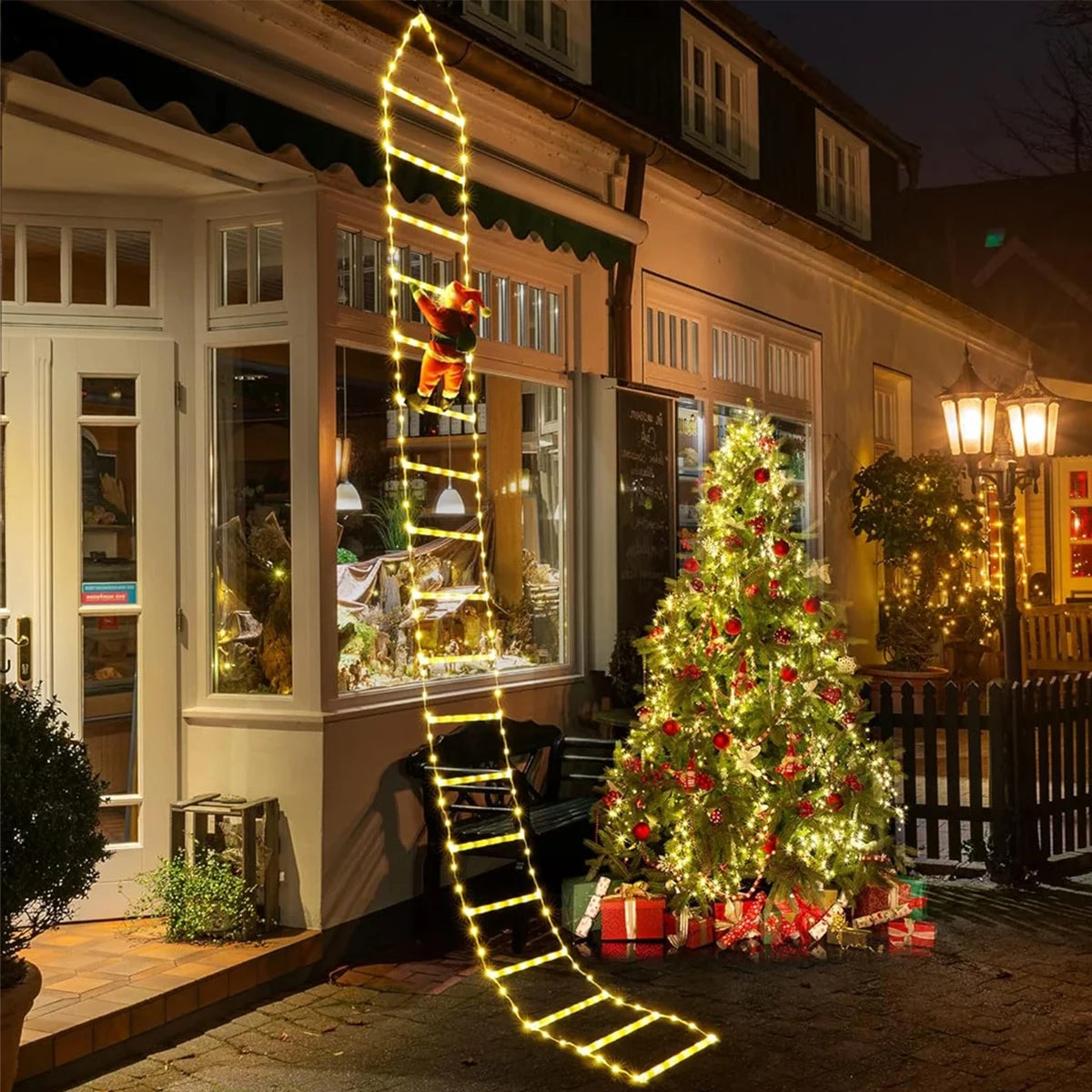 10FT Santa Climbing Ladder Christmas Decor