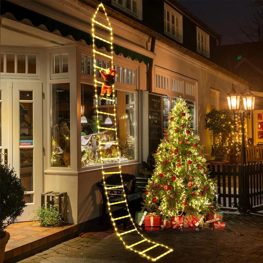 10FT Santa Climbing Ladder Christmas Decor