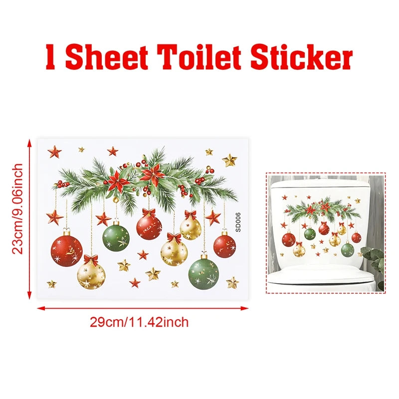 Toilet Seat Sticker - Festive Christmas Bathroom Decor