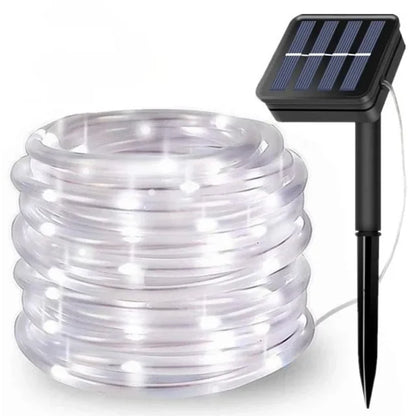 LED Solar Rope Fairy Lights - Waterproof Outdoor String Lights for Christmas Decor