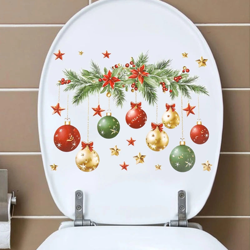Toilet Seat Sticker - Festive Christmas Bathroom Decor