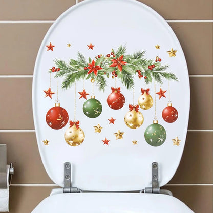 Toilet Seat Sticker - Festive Christmas Bathroom Decor