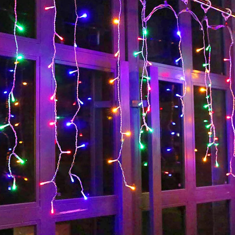5M LED Icicle Curtain Lights - Waterproof Outdoor Christmas Decor