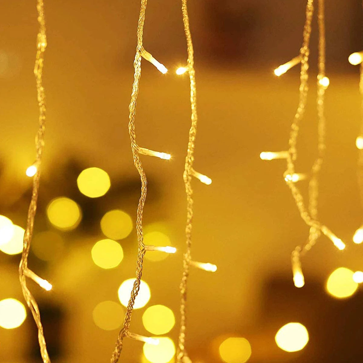 5M LED Icicle Curtain Lights - Waterproof Outdoor Christmas Decor