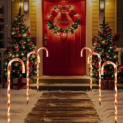 5-Pc Candy Cane Solar Pathway Lights
