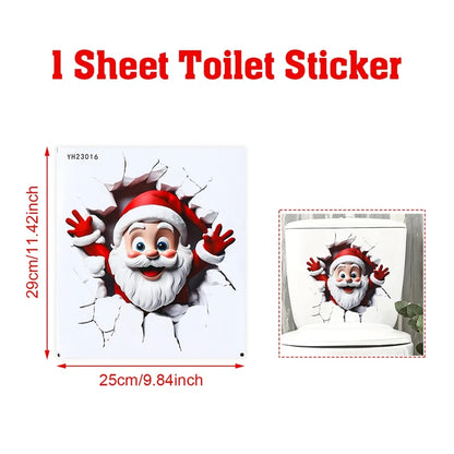 Toilet Seat Sticker - Festive Christmas Bathroom Decor