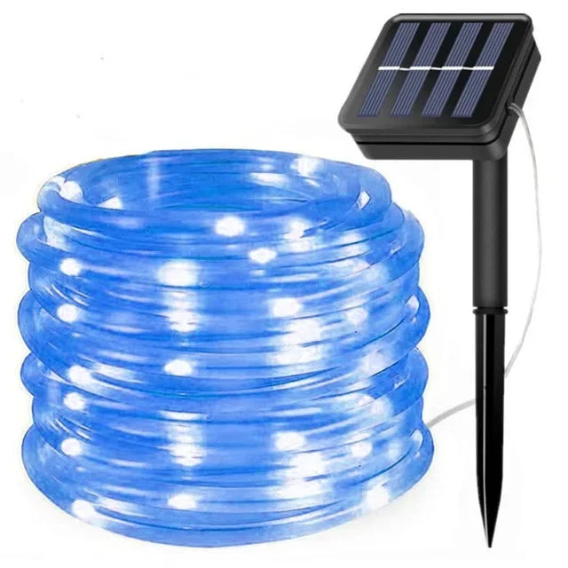 LED Solar Rope Fairy Lights - Waterproof Outdoor String Lights for Christmas Decor