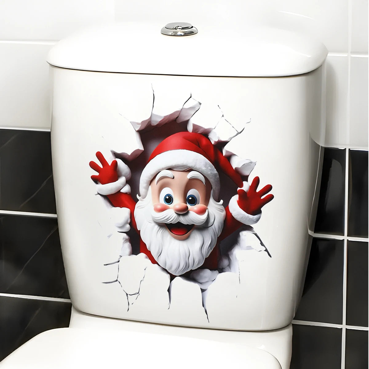 Toilet Seat Sticker - Festive Christmas Bathroom Decor
