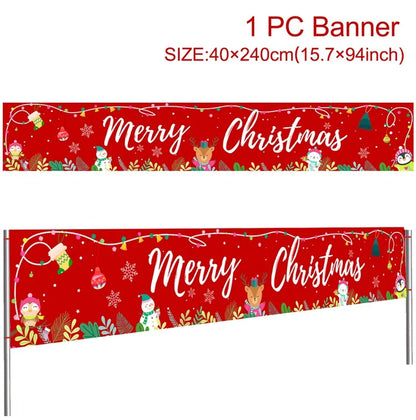 Vibrant Merry Christmas Outdoor Banner - Weatherproof Fabric