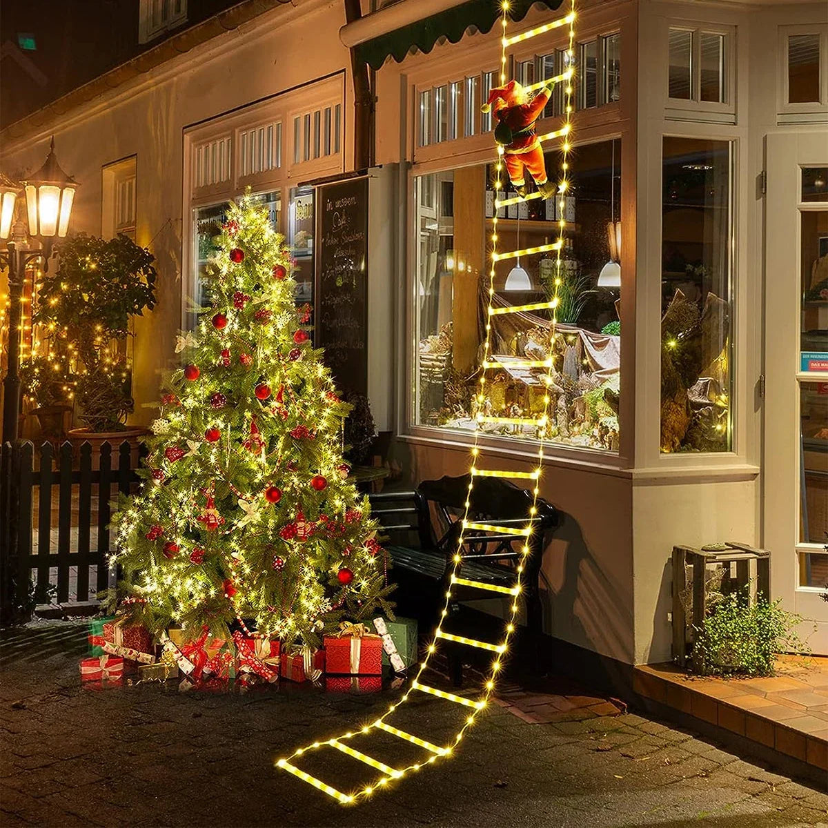 10FT Santa Climbing Ladder Christmas Decor