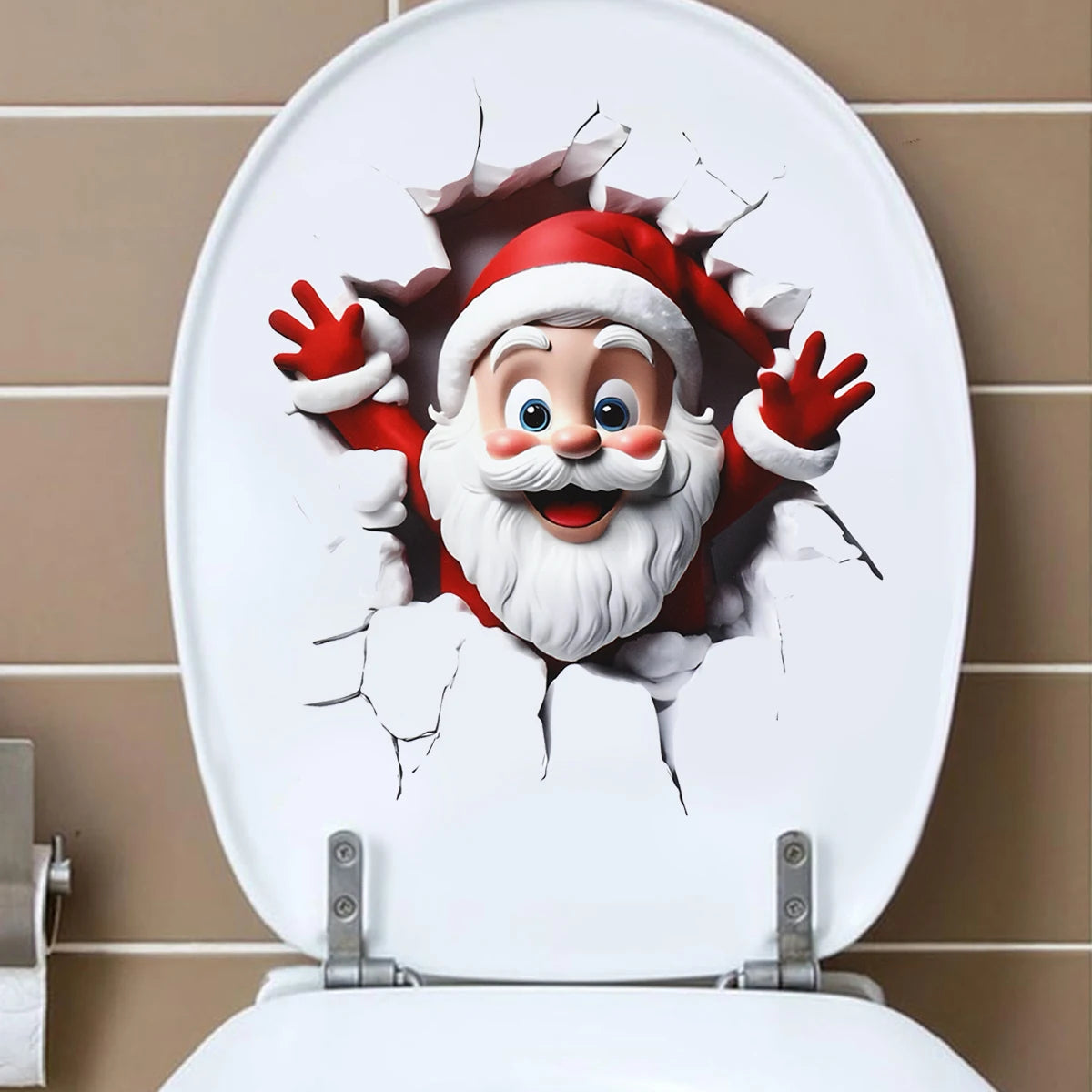 Toilet Seat Sticker - Festive Christmas Bathroom Decor