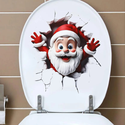Toilet Seat Sticker - Festive Christmas Bathroom Decor