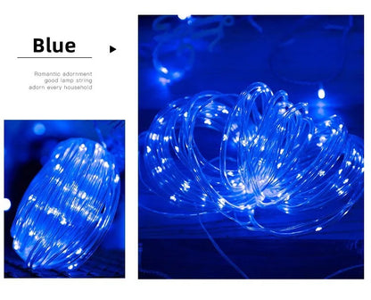 LED Solar Rope Fairy Lights - Waterproof Outdoor String Lights for Christmas Decor