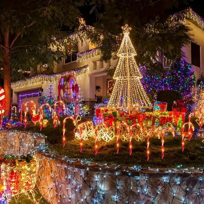 5-Pc Candy Cane Solar Pathway Lights