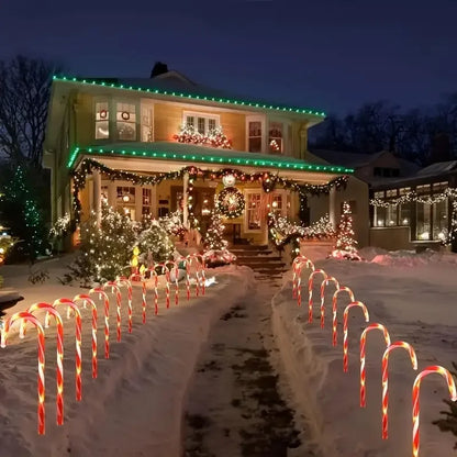 5-Pc Candy Cane Solar Pathway Lights