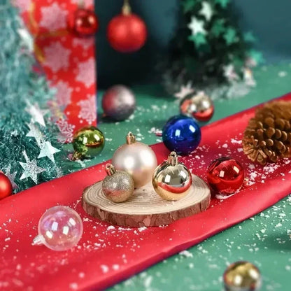 24-Pc Shimmering Christmas Ball Ornaments - 3/4/6cm