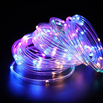 LED Solar Rope Fairy Lights - Waterproof Outdoor String Lights for Christmas Decor